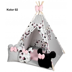 Namiot TIPI TEEPEE kolekcja Myszka Miki 3 poduszeczki